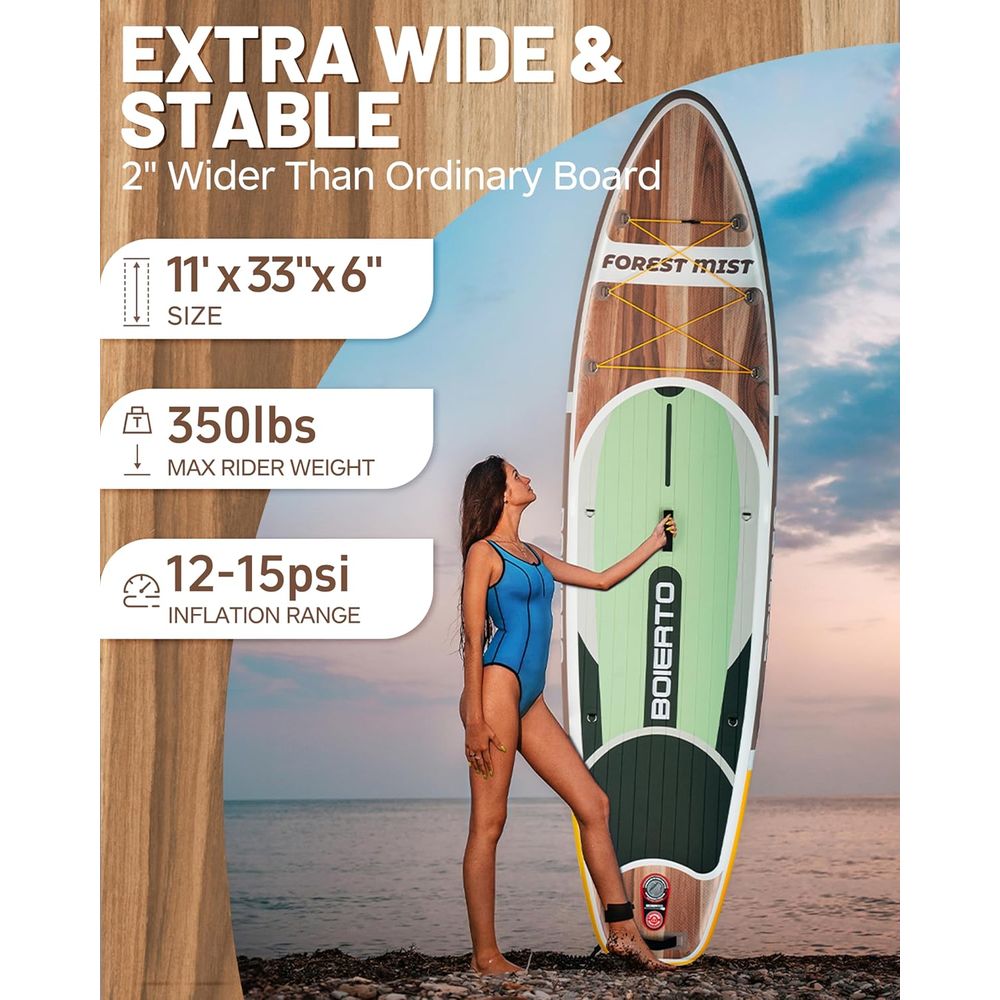Wide Stand Up Paddle Board 10' - Stand Up Paddle Leash recension och pris