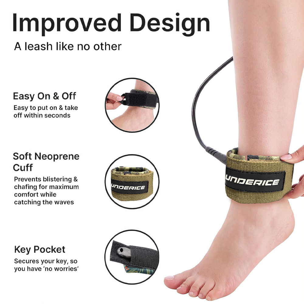 UICE Surfboard Leash 6-9ft SUP - Stand Up Paddle Leash recension och pris